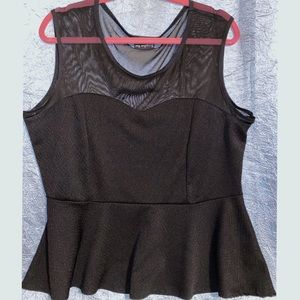 Black plus size Peplum top size 1x